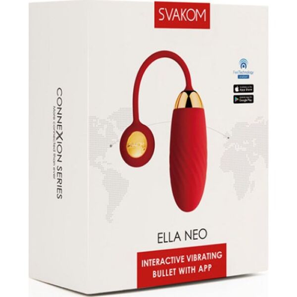 Vibrerend eitje SVAKOM Ella Neo in het rood, met staartje