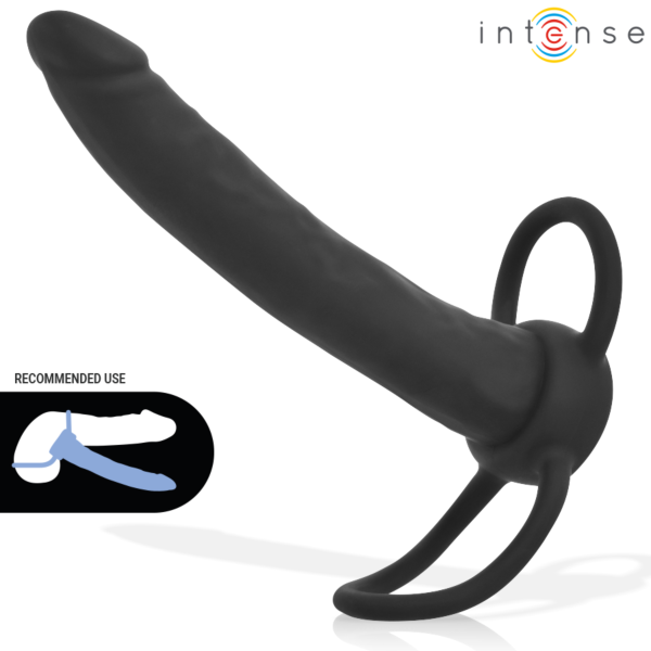 Anale dildo Intense Lucas met ingebouwde penisring en testikelring