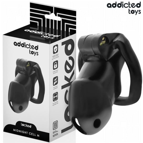 Kuisheidskooi Addicted Toys Locked Mindnight Cell met ringen en sleutels