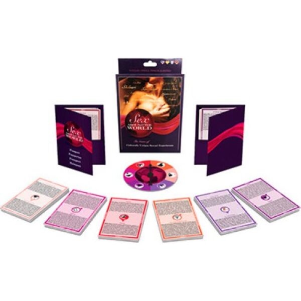 Erotisch spel Kheper Games Sex Around the World met visumkaarten, paspoorten en draairad