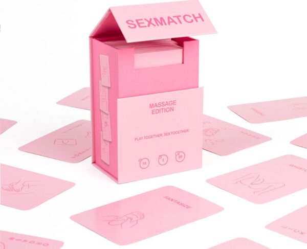 Doos en kaarten van het kaartspel voor stellen Sexmatch Massage Edition van Secret Play