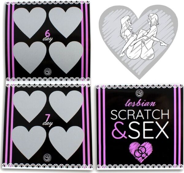 Krasspel Secret Play Scratch & Sex Lesbian, spel met lesbische standen voor koppels
