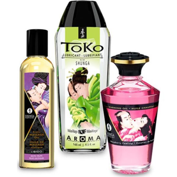 Shunga Fruity Kisses cadeauset met de drie flacons
