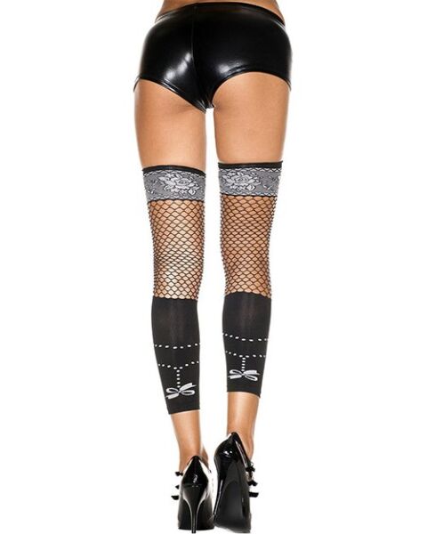 Music Legs netlegging in zwart, met dessin