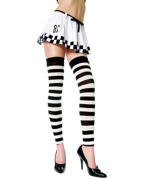 Legging Music Legs Zwarte en Witte Strepen, met print van grote strepen