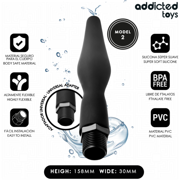 Anaaldouche Addicted Toys Model 2 met universele adapter