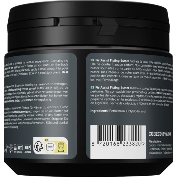 Verpakking van 500 ml van het boterachtige glijmiddel Cobeco Fist Assist Butter