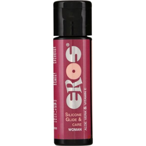 Flesje van 30 ml met het glijmiddel op siliconenbasis EROS Silicone Glide & Care Women