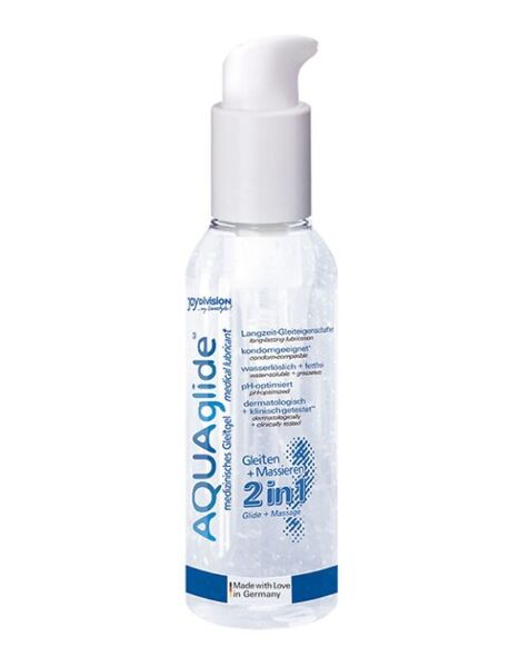 Glijmiddel en massagegel Joydivision AQUAglide 2in1 in de flacon van 125 ml