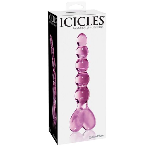 Glazen dildo Pipedream Icicles No. 43 met hartvormige handgreep