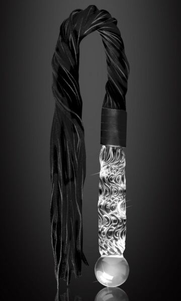 Glazen buttplug Pipedream Icicles N. 38 van geblazen glas met staart