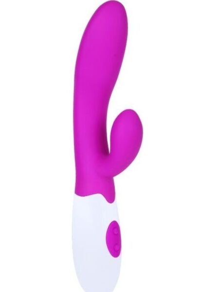 Rabbit vibrator Pretty Love Flirtation Alvis in lila en wit, met inbrengbaar deel en clitorisstimulator