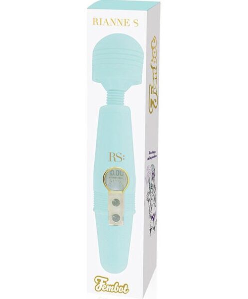 Wand massager Rianne S Fembot Mint Green in mintgroen, met het scherm op het handvat