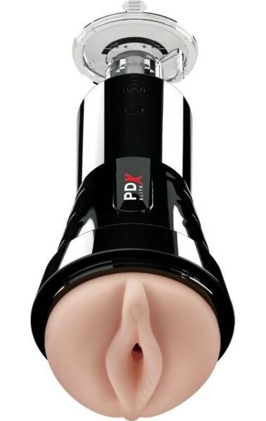 PDX Elite Cock Compressor masturbator van Pipedream, met behuizing en zuignap