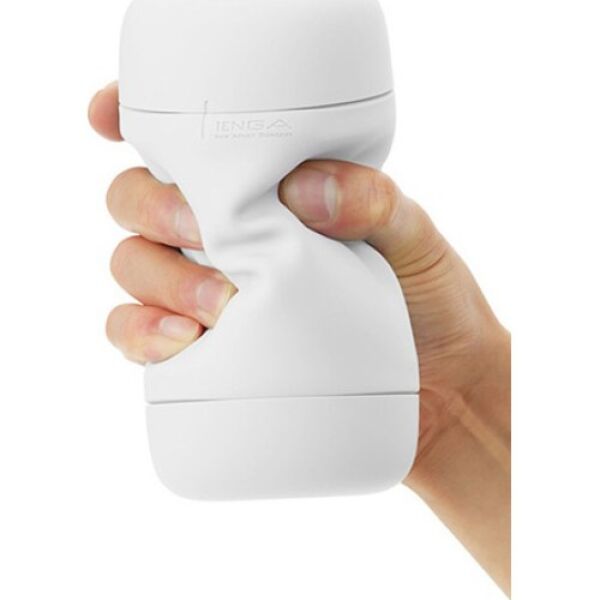 Masturbator Tenga Puffy Sugar White, wit, met zachte behuizing