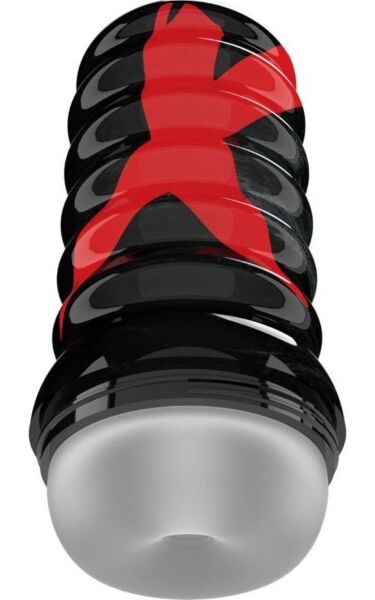 Masturbator PDX Elite Air-Tight met geribbelde buitenbehuizing