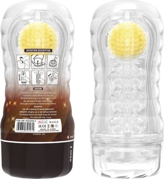 Masturbator Pretty Love BM-009249N-2 met rolbal-ontwerp