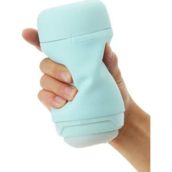 Masturbator Tenga Puffy Mint Green in turquoise, met zachte behuizing
