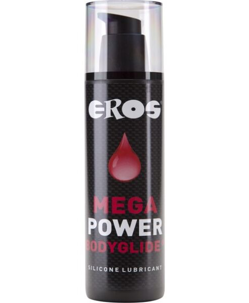Fles met pompje van het siliconen glijmiddel Eros Mega Power Bodyglide van 250 ml