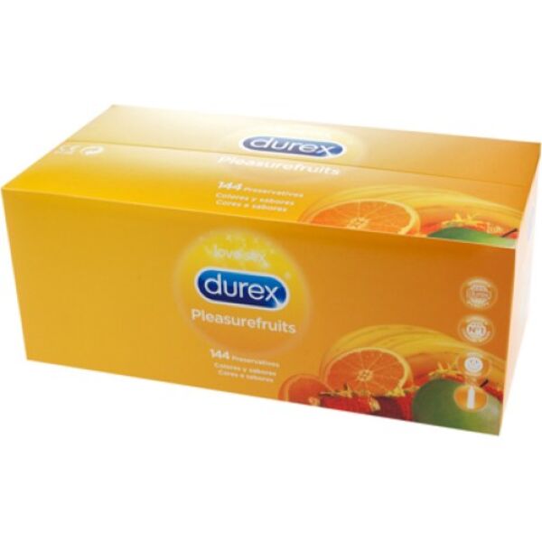 Doos met 144 Durex Pleasure Fruits condooms met smaak