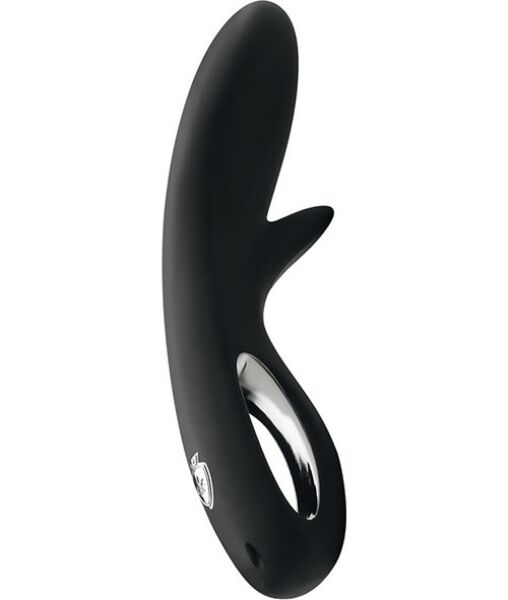 Elektrostimulatie dildo Mystim Tingly Timmy, zwart met verchroomd handvat