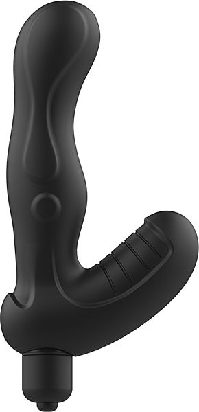 Prostaatvibrator Addicted Toys Anal Massager, met gebogen schacht en basis met reliëf