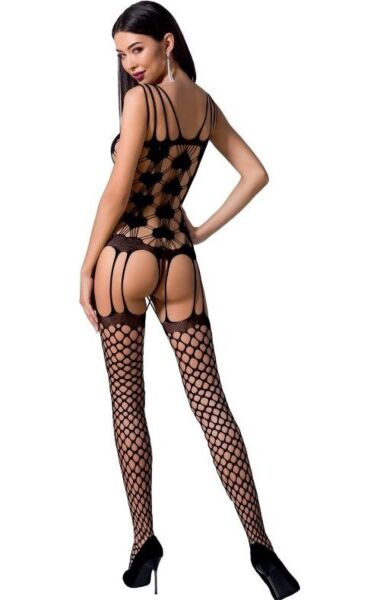 Bodystocking Passion BS067 van netstof met kant en open kruis