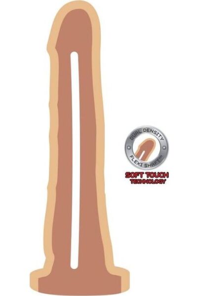 Realistische dildo ToyJoy Dual Density Dong 19 cm, in lichte huidskleur en met zuignapvoet