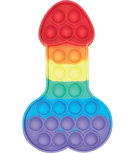 Pop-it antistress Kheper Games Penis Pop-It Toy in de vorm van een penis met bubbels in regenboogkleuren