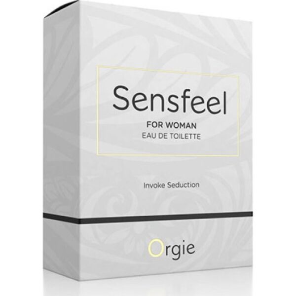 Glazen flesje met verstuiver van de parfum Orgie Sensfeel for Woman, 50 ml