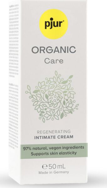 Flacon met de intieme crème pjur Organic Care 50 ml met airless dispenser