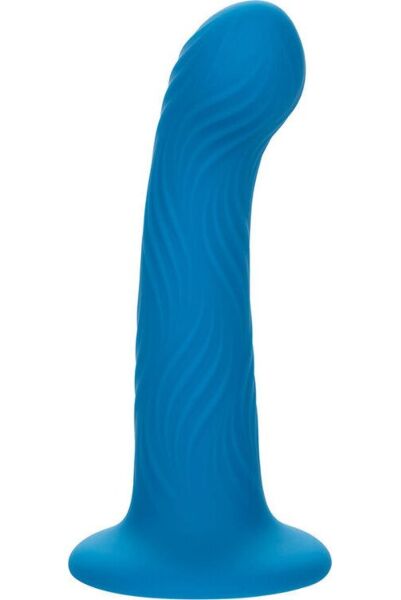Blauwe buttplug CalExotics Wave Rider Ripple met golfstructuur en zuignapvoet