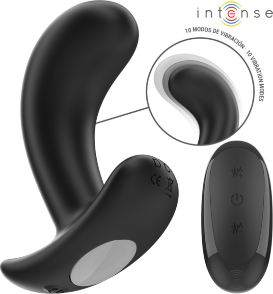 Zwarte buttplug Intense Chandler met afstandsbediening