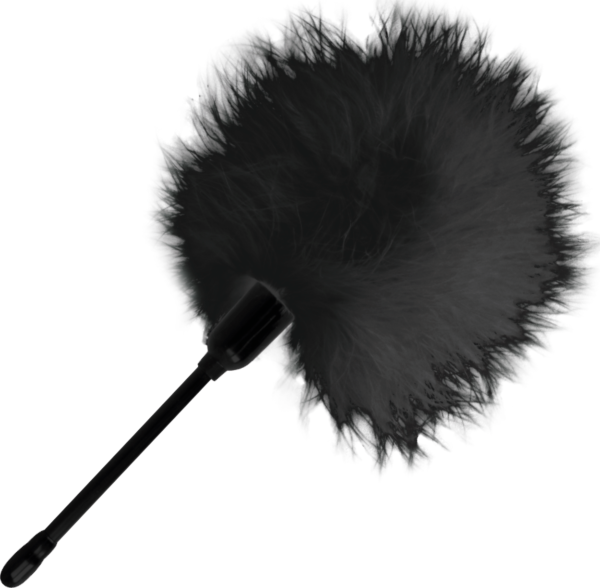 Zwarte Darkness kietelveer van 20 cm met handvat