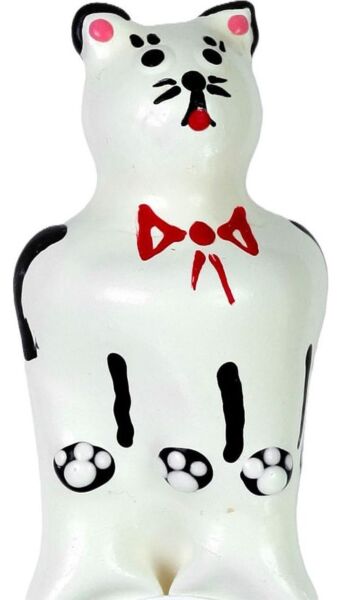 Fopcondoom Condomerie Cat Model XL, met de hand beschilderd met een kat