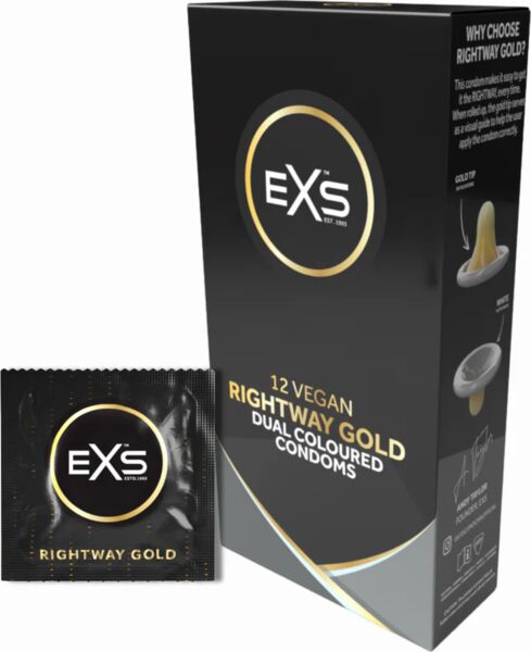 Doosje EXS Rightway Gold condooms met gouden punt