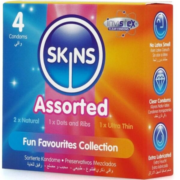 Doosje SKINS Mix condooms met 4 stuks in drie soorten