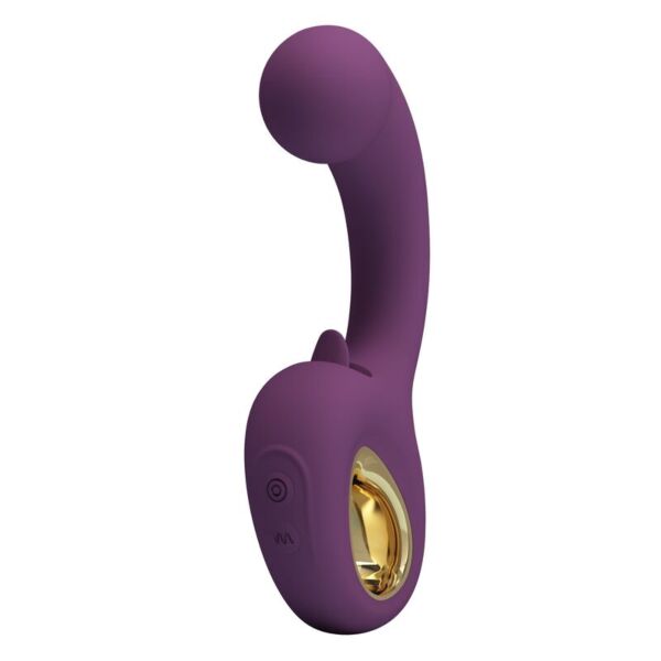 Pretty Love Brynnlee vibrator voor dubbele stimulatie in het paars, met uitwendig tongetje