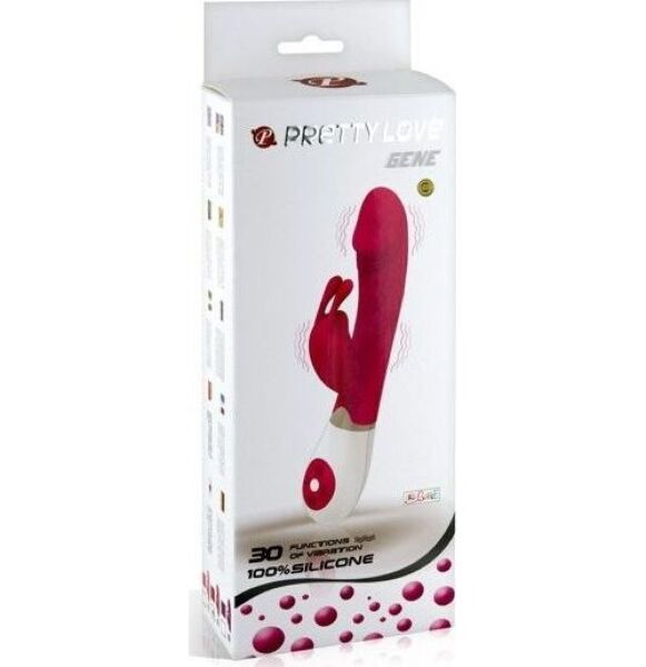 Konijnvibrator Pretty Love BI-014224 in lila en wit, met zijn oortjes voor de clitoris