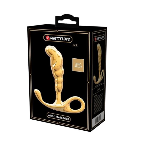 Prostaatmassager Jack in goudkleur, met brede basis