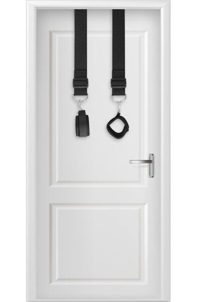 Handboeien voor de deur Darkness Bondage Door Cuffs, met de twee acryl buizen, de nylon banden en de twee polsmanchetten
