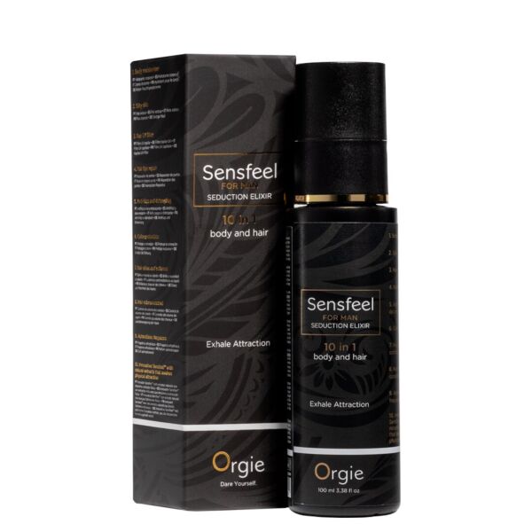 Fles met spraykop van Orgie Sensfeel For Man Seduction Elixir, 100 ml