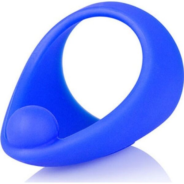 Blauwe Screaming O SlingO cockring met verlengstuk en balletje voor het perineum