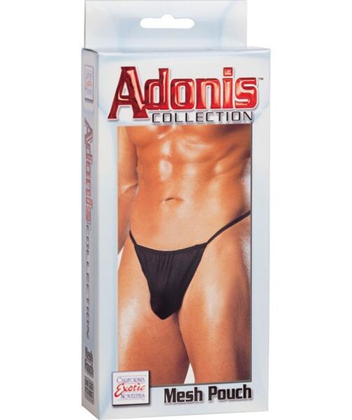 Licht doorschijnende zwarte herenstring Calexotics Adonis Mesh Pouch