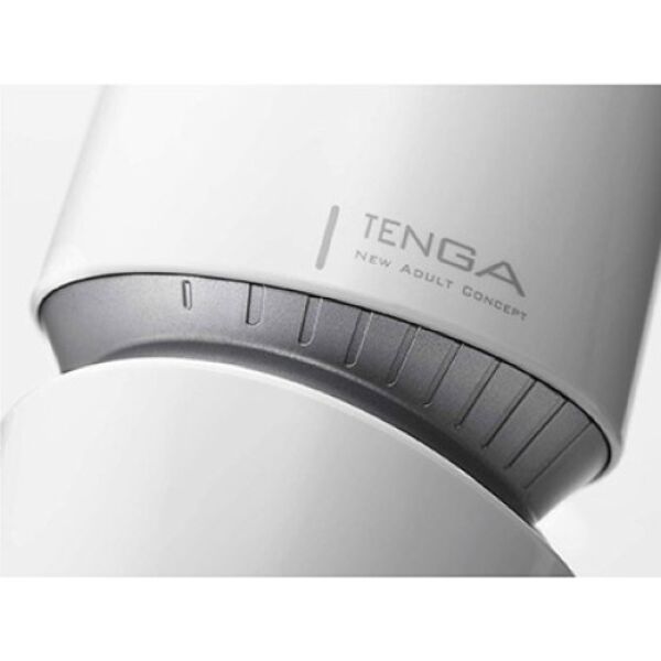 Masturbator Tenga Aero Silver in wit en zwart, met zilverkleurige ring