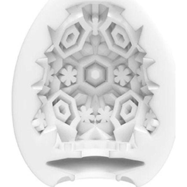 Tenga Egg Snow Crystal masturbator in eivorm, met sneeuwvlokstructuur aan de binnenkant