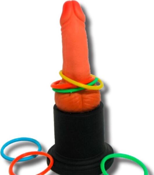 Ringwerpspel Diablo Picante Trofeo del Pene met de trofee, de ringen en de accessoires
