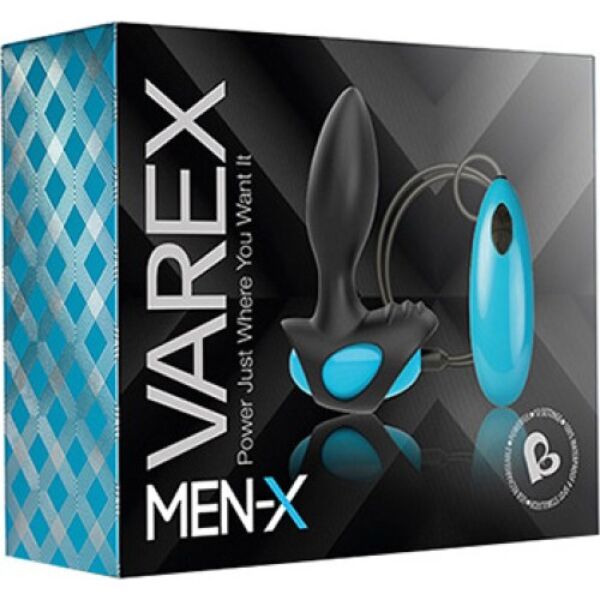 Anale vibrator Rocks Off Varex Black and Blue in zwart en blauw, met afstandsbediening