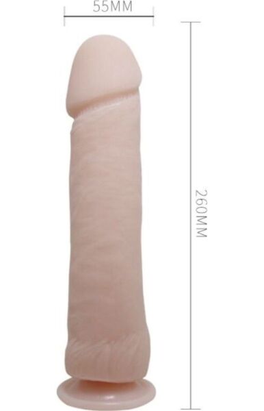 Realistische vibrator Baile 26 cm in huidskleur, met aderen en een zuignap onderaan