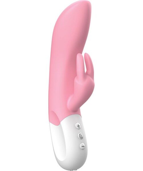 Konijnvibrator Liebe Mighty Rabbit, met gebogen schacht en konijnvormige stimulator